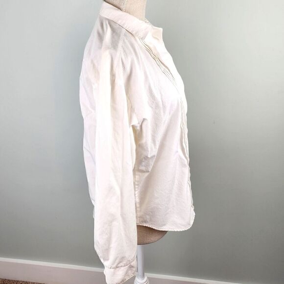 Carmichael And Jones Womes Long Sleeve Ruffle Hidden Button Top Size Small - Picture 4 of 7